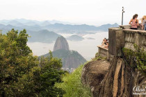 View from Corcovado Mountain down to Sugarloaf Mountain