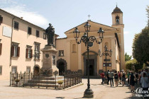 Statue of St. Bonaventure of Bagnoregio before The Church of the Annunziata in Bagoregio.