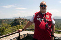 Alan Morris in Civita di Bagnoregio in the Tiber Valley in Italy.