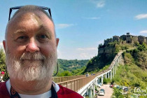 Alan Morris in Civita di Bagnoregio in the Tiber Valley in Italy.
