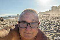 Alan Morris on Copacabana Beach.