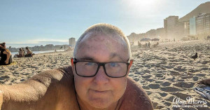 Alan Morris on Copacabana Beach.