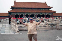 Alan Morris stood inside the Forbidden City.