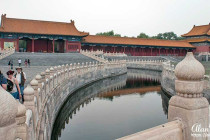 Bridge across the water in front of the Gate of Supreme Harmony.