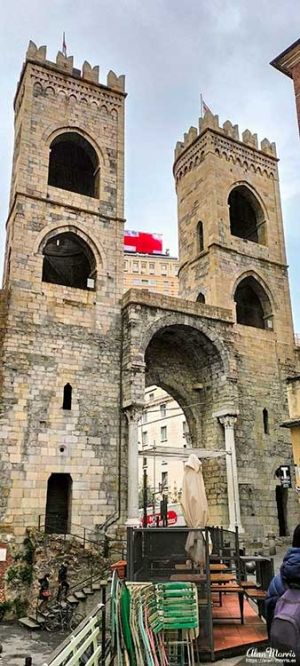 Porta Soprana in Genoa, Italy.