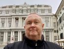 Alan Morris, stood in front of the Doge's Palace in Genoa