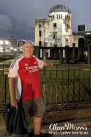 Alan Morris by the A-bomb dome in the Peace Memorial Park in Hiroshima. Alan Morris by the A-bomb dome in the Peace Memorial Park in Hiroshima.