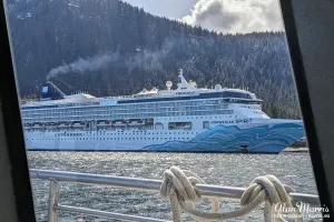 The NCL Spirit at the dock in Icy Strait Point.