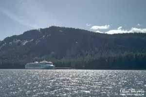 The NCL Spirit at the dock in Icy Strait Point.