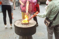 Burner to light incense at the Jade Buddha Temple in Shanghai.