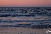 Alan Morris in the Atlantic Ocean at sunrise, Jekyll Island, Georgia.