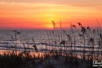 The sun beginning to rise over the Atlantic Ocean at Jekyll Island, Georgia.