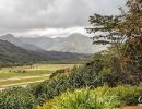 Farmed fields in a valley on Kauai