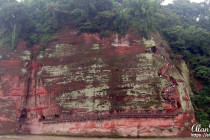 The path leading away from & back up the cliff face at the Giant Leshan Buddha.