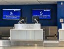 Delta airlines, unmanned wheelchair assistance help desk at Los Angeles airport.