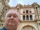 Alan Morris, outside the Malaga Cathedral.