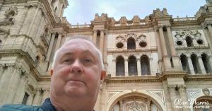 Alan Morris, outside the Malaga Cathedral.