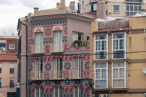 Colourfully painted building in Malaga.