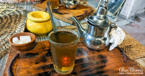 Mint tea at the Marrakech Explorer Foods cafe. Mint tea at the Marrakech Explorer Foods cafe.