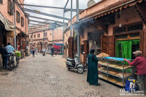 Buildings in the medina in Marrakech, supported by steel girders.