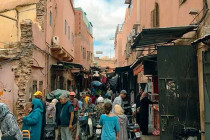 A busy lane in the medina of Marrakech