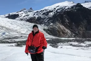 Alan Morris stood on top of the Mendenhall Glacier