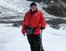 Alan Morris stood on top of the Mendenhall Glacier