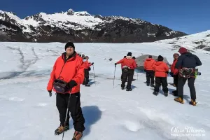 Alan Morris stood on the Mendenhall Glacier in the Mendenhall Valley, Alaska.