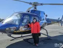 Alan Morris stood by the helicopter he took to the Mendenhall Glacier