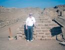 Alan Morris stood next to the North & South roads at the Pachacamac complex.