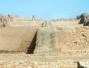 Ramp going up to the remains of the Pyramid at the Pachacamac complex.