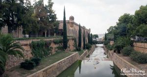 Water running down from the mountains through a storm drain in Palma Mallorca.