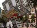 Upside-down house sculpture in Palma Mallorca.