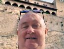 Alan Morris, beside the Royal Palace of La Almudaina in Palma Mallorca.