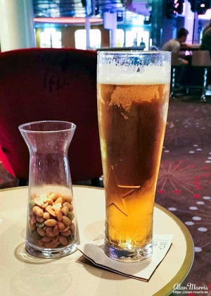 Beer & peanuts onboard the Costa Toscana.