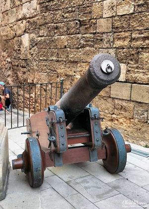 Canon by the Royal Palace of La Almudaina in Palma Mallorca.