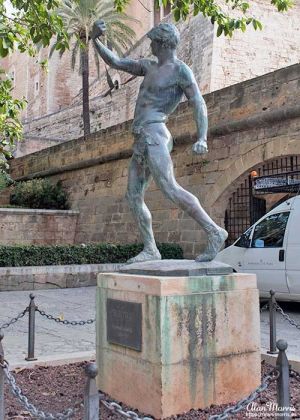 Statue, La Almudaina Palace in Palma Mallorca.