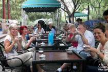 Jasmine tea in a park in Chengdu.