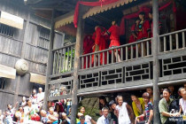 Alan Morris, on the balcony of the bride's home at the Tribe of the 3 Gorges.