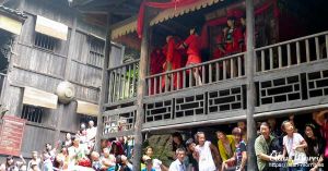 Alan Morris, on the balcony of the bride's home at the Tribe of the 3 Gorges.