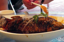 Fish dinner in Sichuan restaurant.