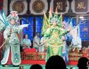 Characters performing in the Sichuan Opera & Folk Art show.