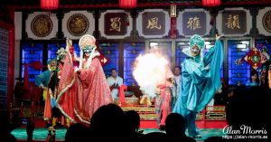 Performers in the Sichuan Opera & Folk Arts show.