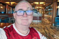 Alan Morris in the buffet onboard the Costa Favolosa.