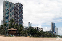 Tower blocks on Pina Beach, Recife, Brazil.