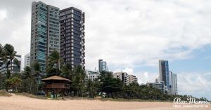 Tower blocks on Pina Beach, Recife, Brazil.