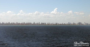 The coastline of Recife, Brazil.