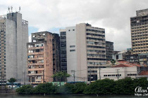 Riverside tower blocks in downtown Recife, Brazil.