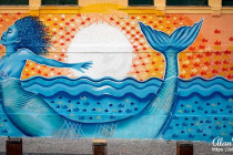 Street art, next to the Diocese of Bonfim, Salvador, Brazil