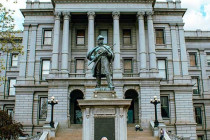 Alan Morris in front of the Denver Capitol building.